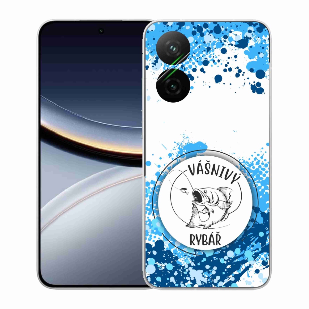 Gél borító mmCase a Xiaomi Poco F7 5G-hez - szenvedélyes halász fehér háttérrel