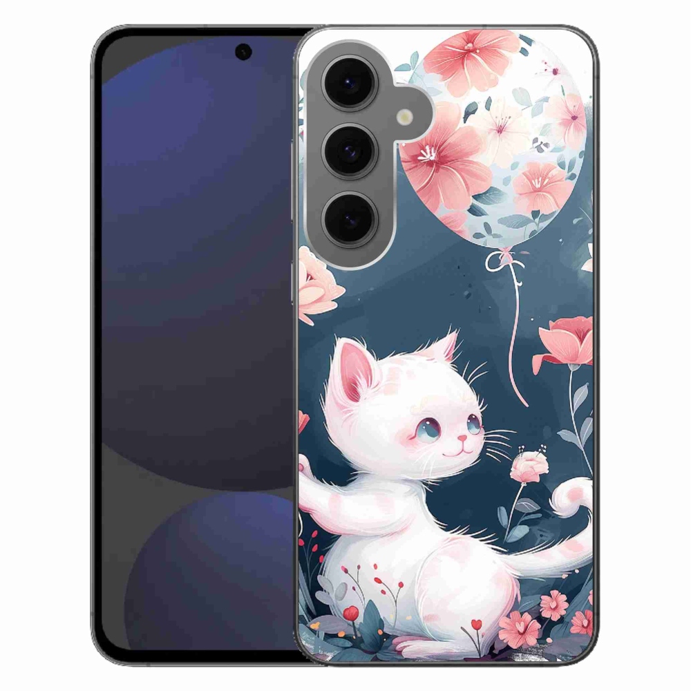 Gél borítás mmCase Samsung Galaxy S24 FE készülékhez - cica lufival