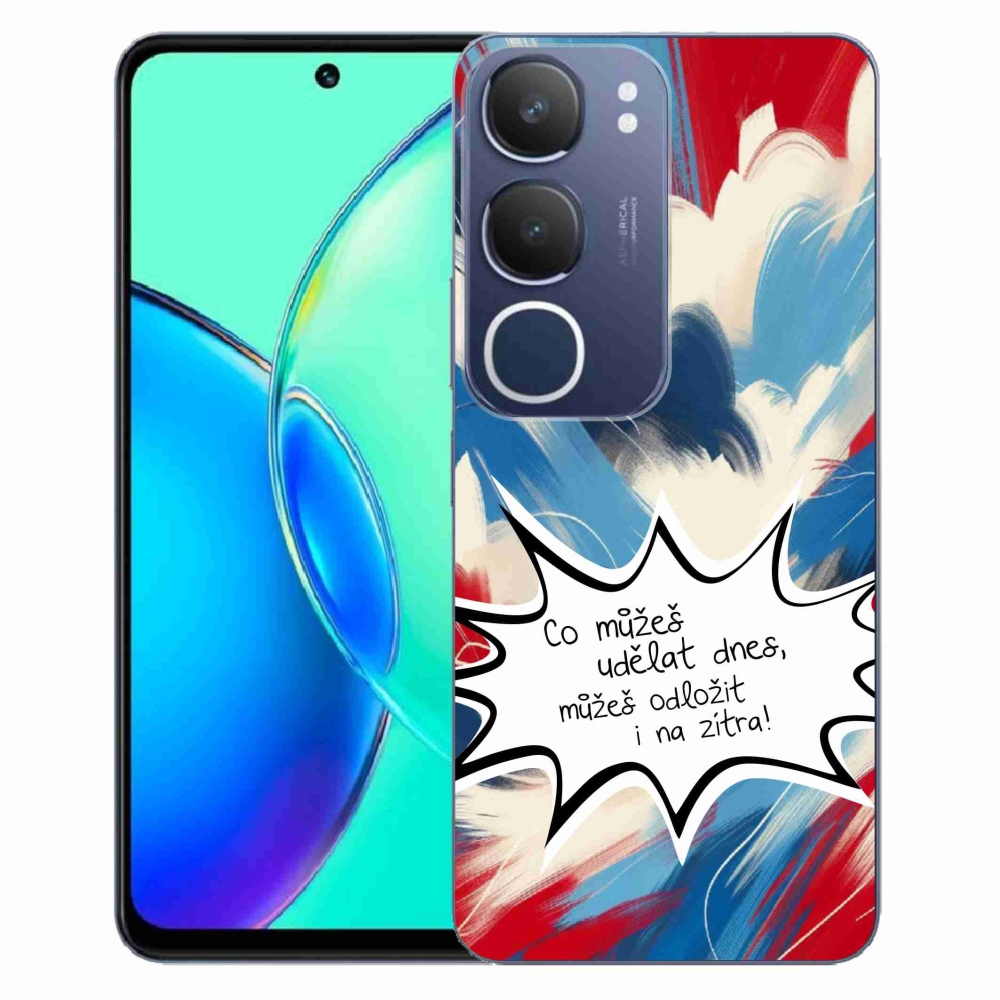 Gél borító mmCase a Vivo Y19s készülékhez - vicces szöveg 9 fehér háttér