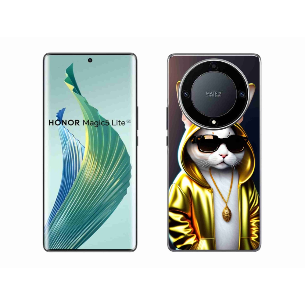 Zselés borítás mmCase a Honor Magic 5 Lite 5G számára - cat boss