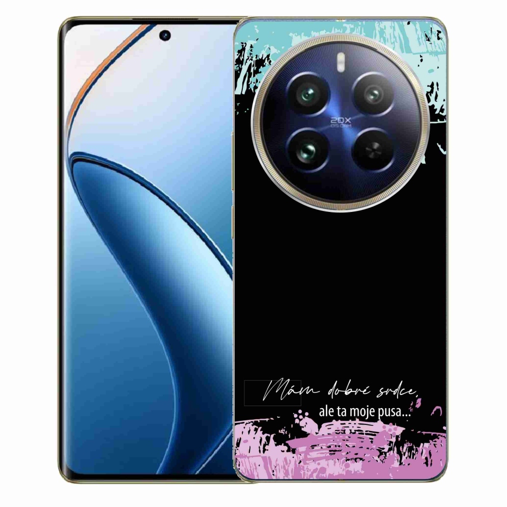 Gél borító mmCase a Realme 12 Pro 5G/12 Pro+ 5G - vicces szöveg 3 fekete háttérrel