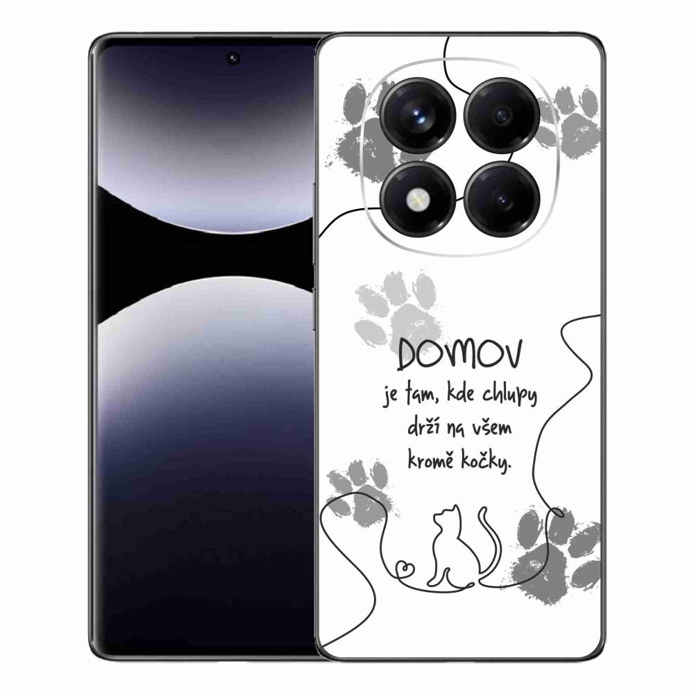 Gél borítás mmCase a Xiaomi Redmi Note 14 Pro számára - macska motívum fehér háttérrel