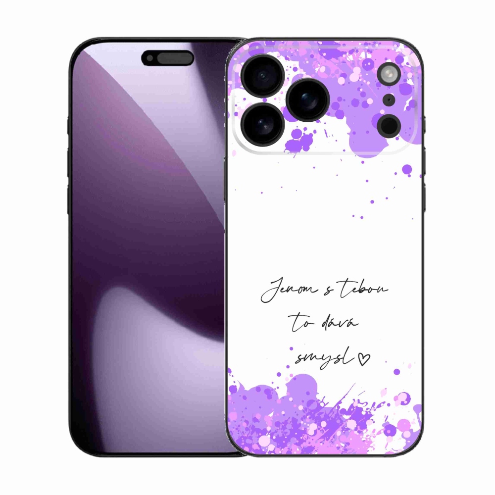 Gél borítás mmCase iPhone 17 Pro Max készülékhez - szerelmes szöveg fehér háttérrel