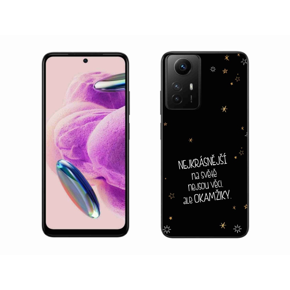 Gél borítás mmCase a Xiaomi Redmi Note 12S-hez - idézet 4 fekete háttér