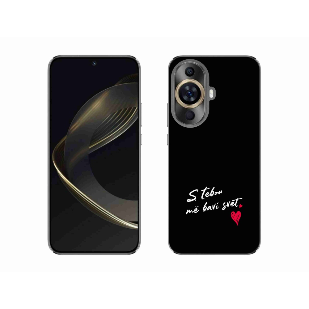 Gél borító mmCase a Huawei Nova 11-en - szerelmes szöveg 1 fekete háttér