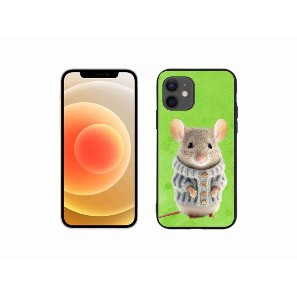 Gél borítás mmCase iPhone 12 mini készülékhez - egér pulóverben