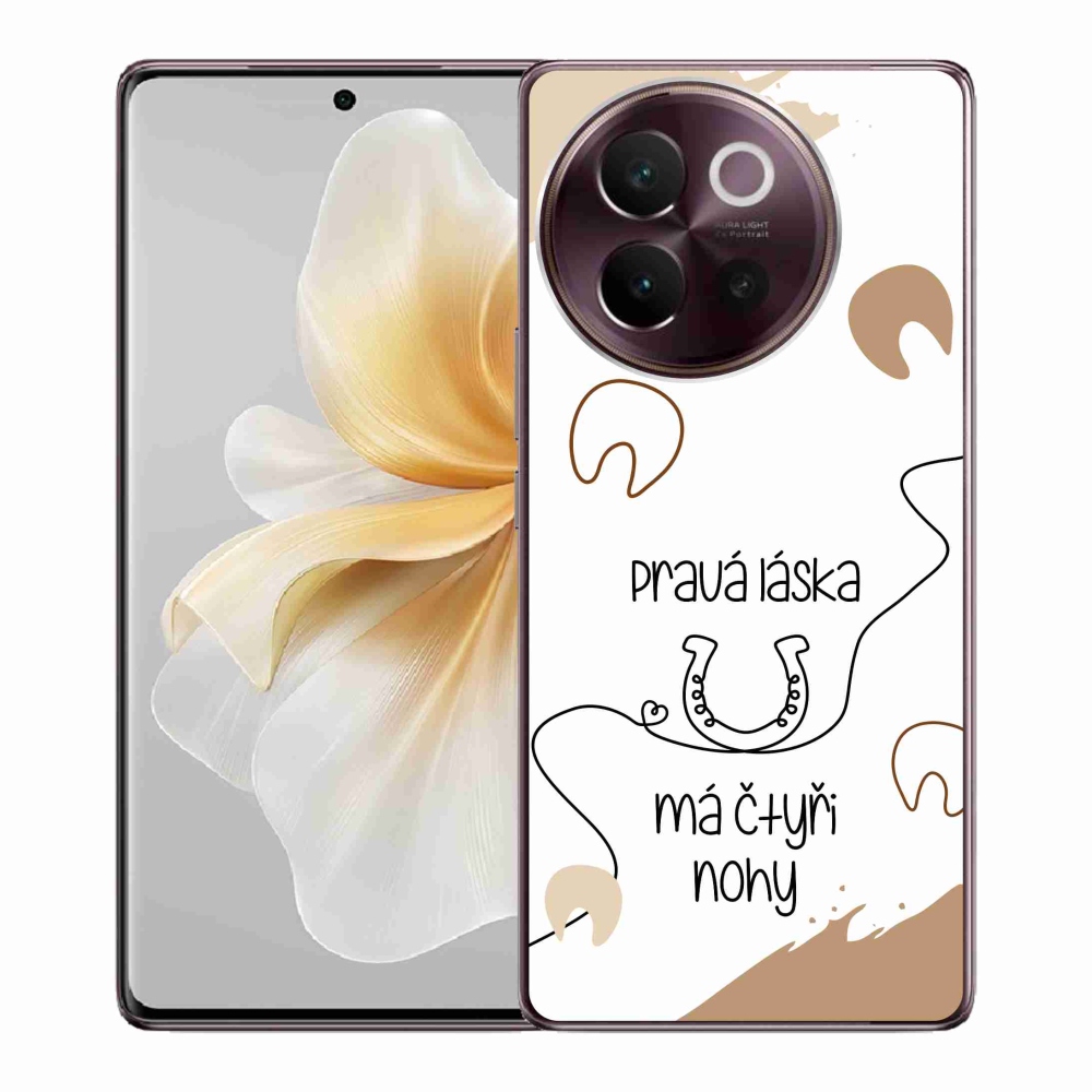 Gél borító mmCase a Vivo V40 Lite 5G készülékhez - ló motívum fehér háttérrel