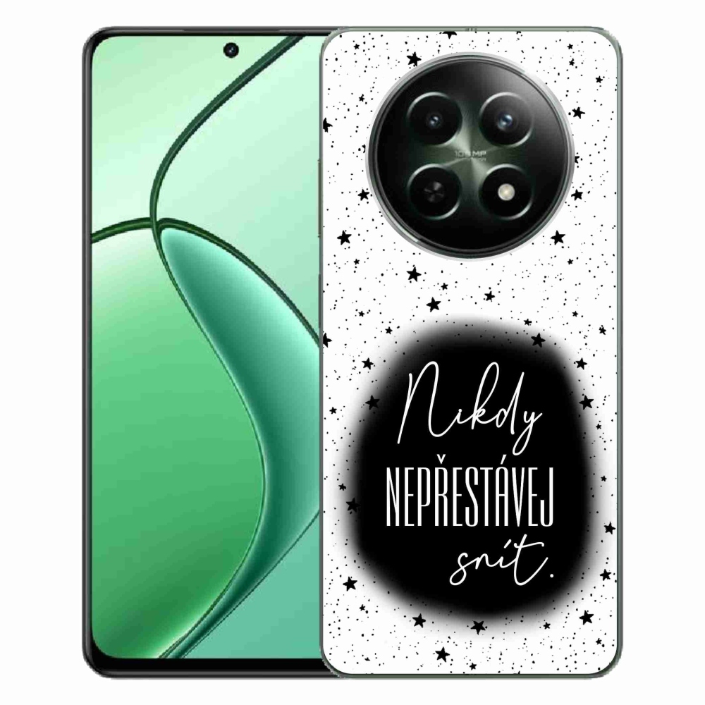 Gél borító mmCase a Realme 12 5G/12x 5G készülékhez - idézet 1 fekete-fehér háttérrel