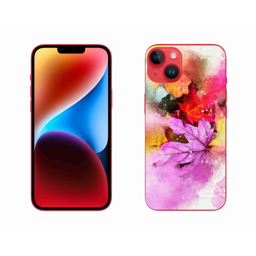 Zselés borítás mmCase iPhone 14 Plus készülékhez - színes levelek