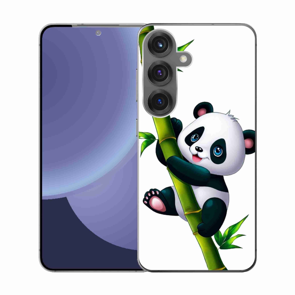 Gél borítás mmCase Samsung Galaxy S25 készülékhez - panda bambuszon
