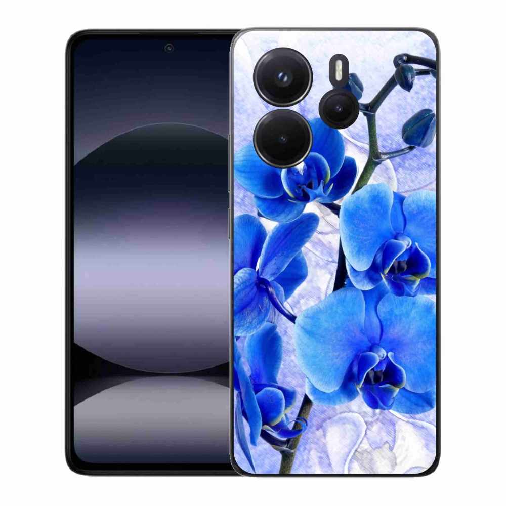 Gél borítás mmCase a Xiaomi Redmi Note 14-hez - kék virágok