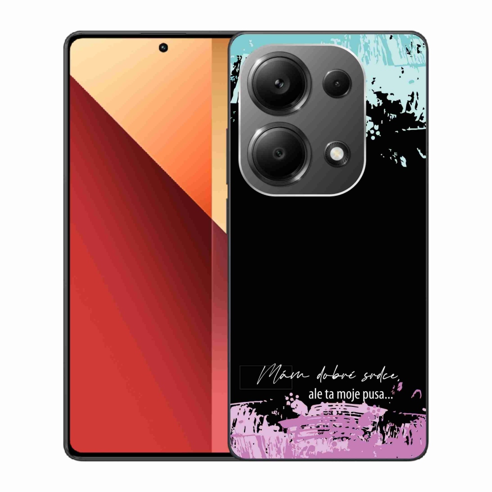 Gél borító mmCase a Xiaomi Redmi Note 13 Pro 4G/Poco M6 Pro számára - vicces szöveg 3 fekete háttérrel
