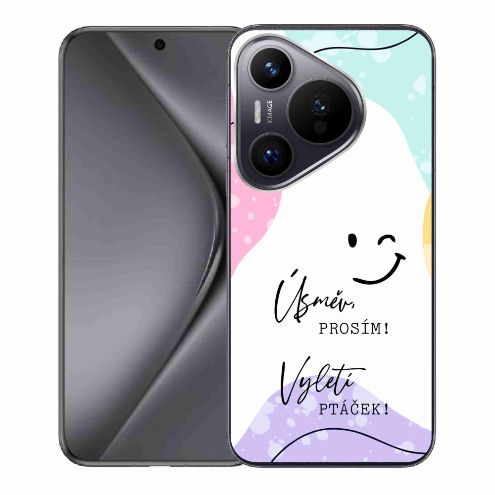 Gél borító mmCase a Huawei Pura 70 készülékhez - vicces szöveg 4 fehér háttérrel