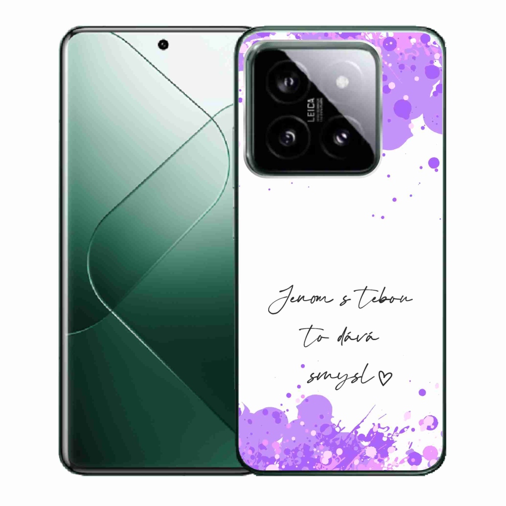 Gél borító mmCase a Xiaomi 14 - szerelem szöveg fehér háttérrel