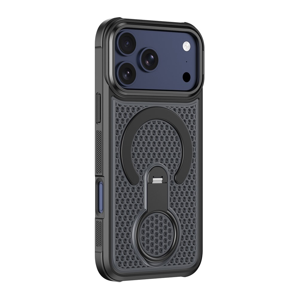 360°-os, merev hátú, MagSafe-kompatibilis gél tok az iPhone 18 Pro Max/17 Pro Max okostelefonhoz – fekete