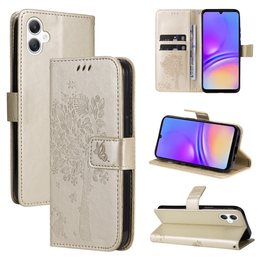 Fák könyv tok Samsung Galaxy A06 4G - arany színű