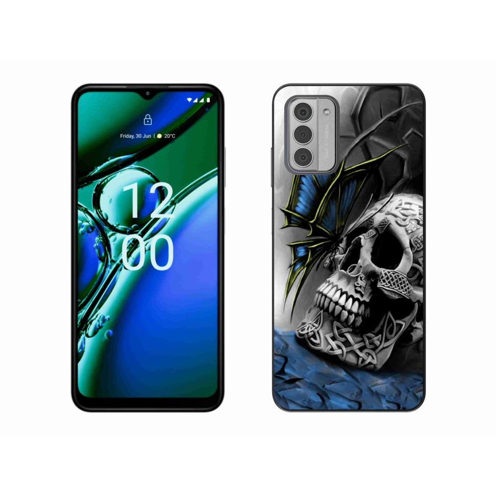 Zselés borítás mmCase a Nokia G42 készülékhez - pillangó és koponya