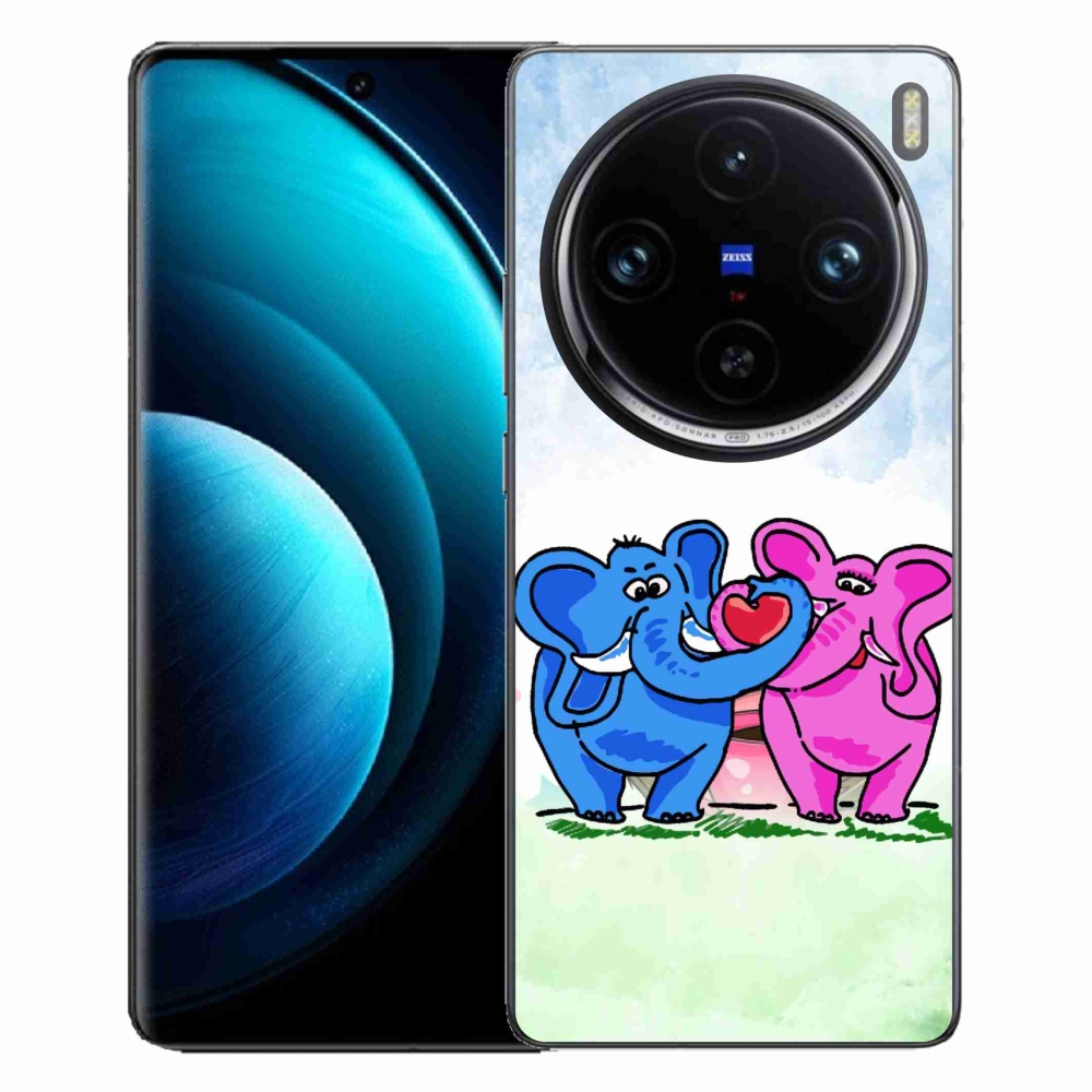 Zselés borítás mmCase a Vivo X100 Pro 5G-hez - szerelmes elefántok