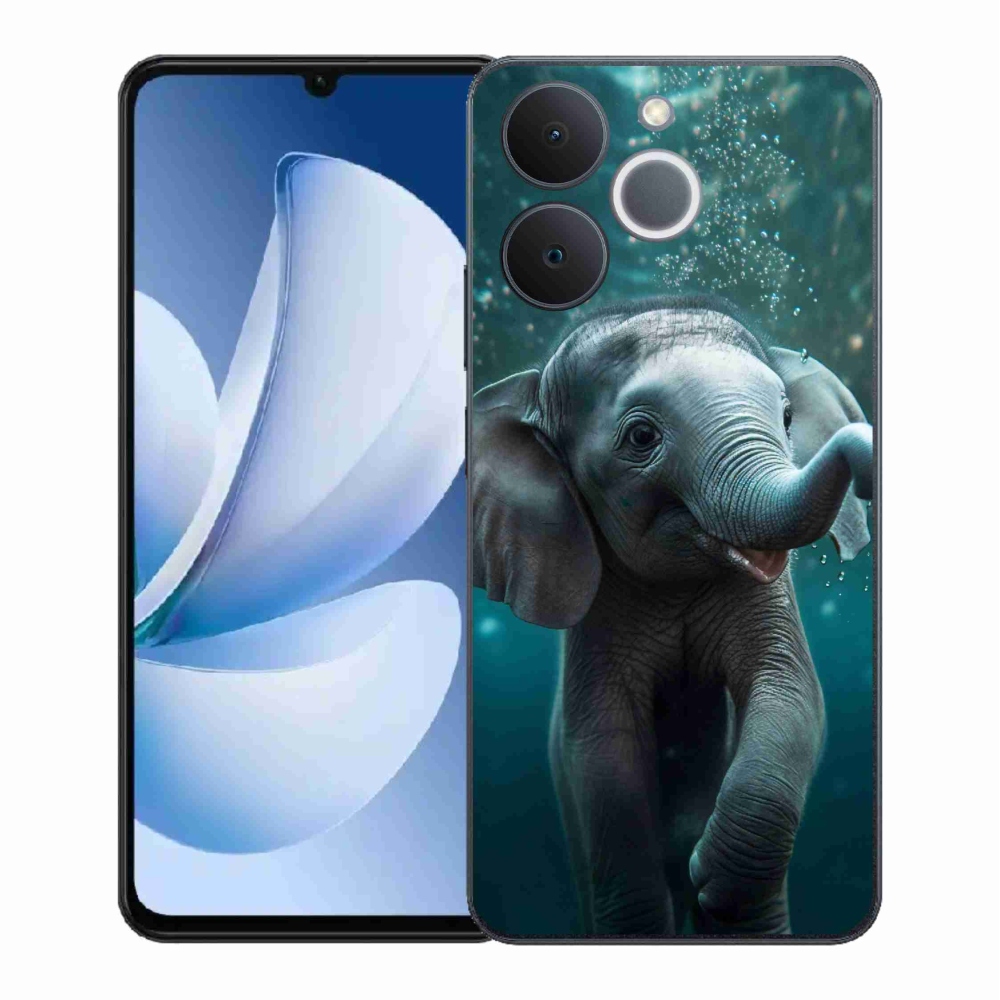 Zselés borítás mmCase a Realme Note 70T-hez - elefánt a víz alatt