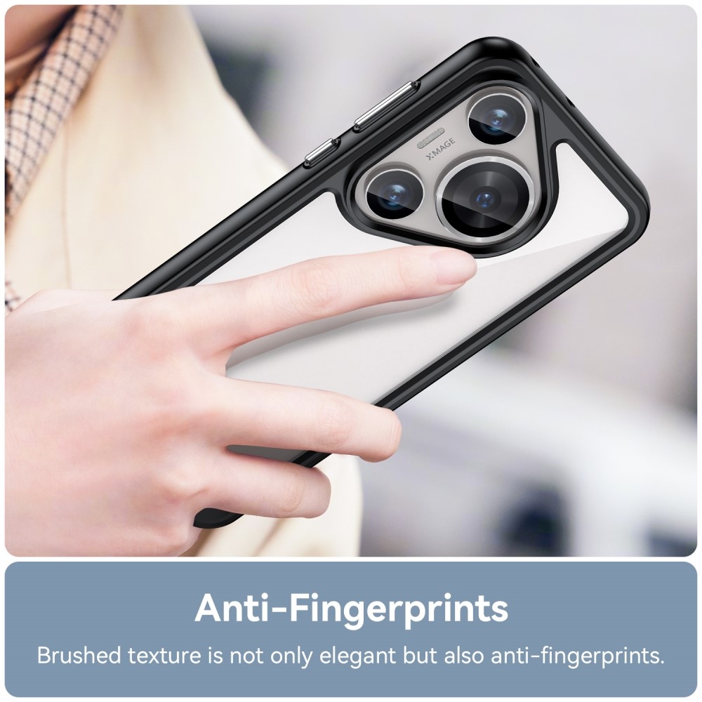 Gél tok fix hátlappal a Huawei Pura 70 Pro készülékhez - fekete