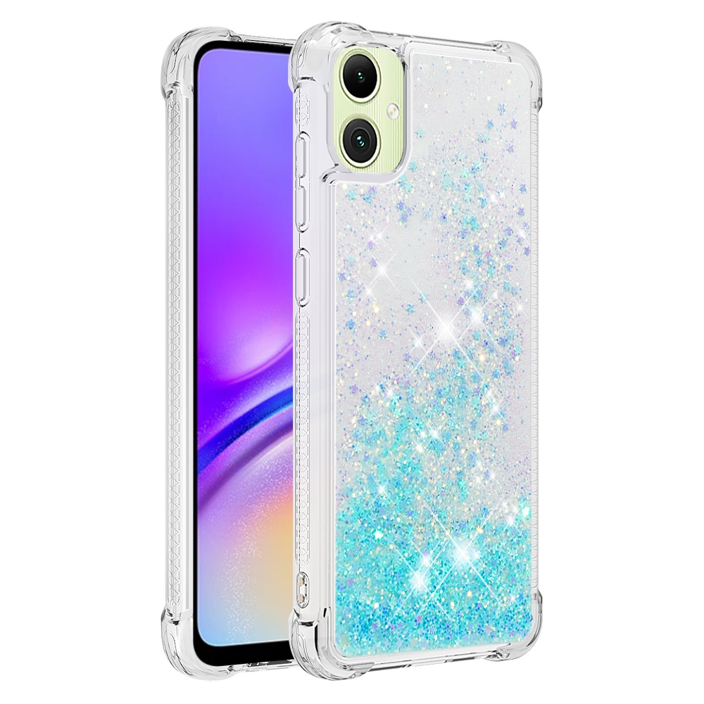 Glitter homokóra zselés tok Samsung Galaxy A07 4G - kék / csillagok