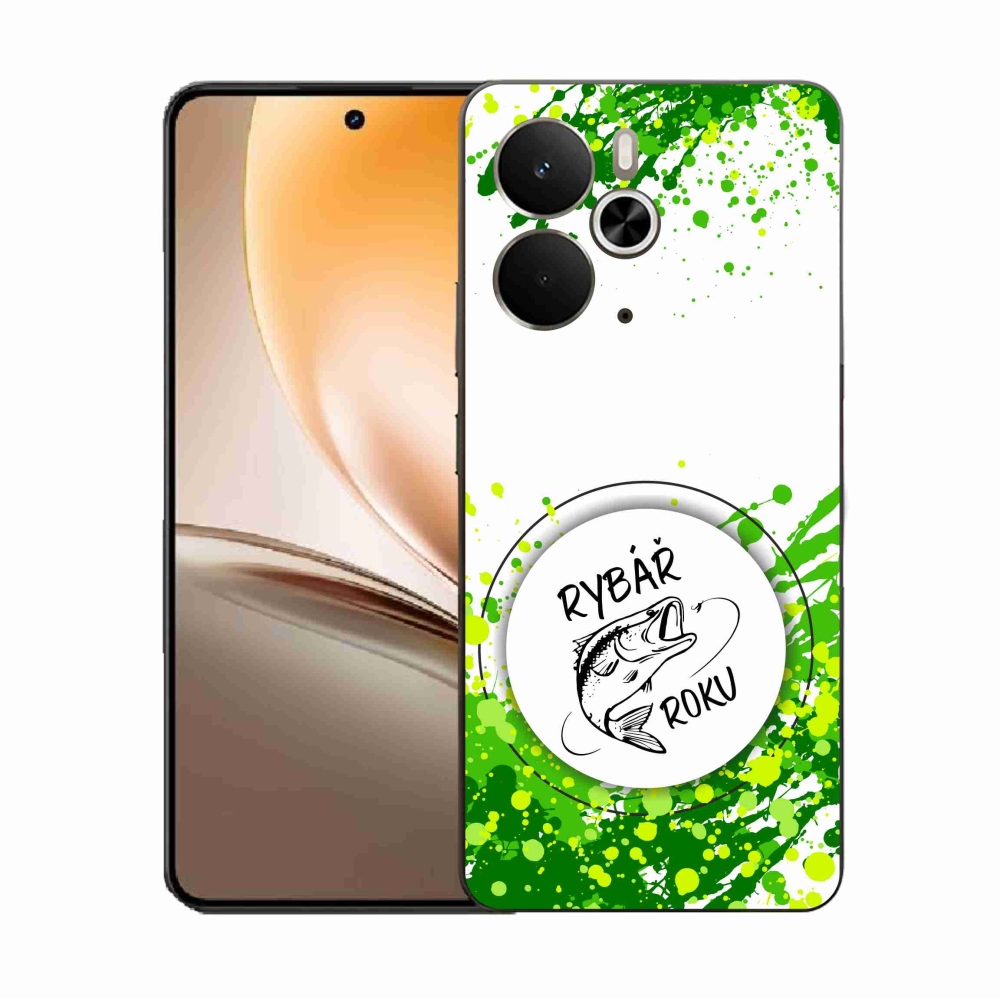 Gél borító mmCase a Realme 14 5G/14T 5G-n - az év halászának fehér háttere