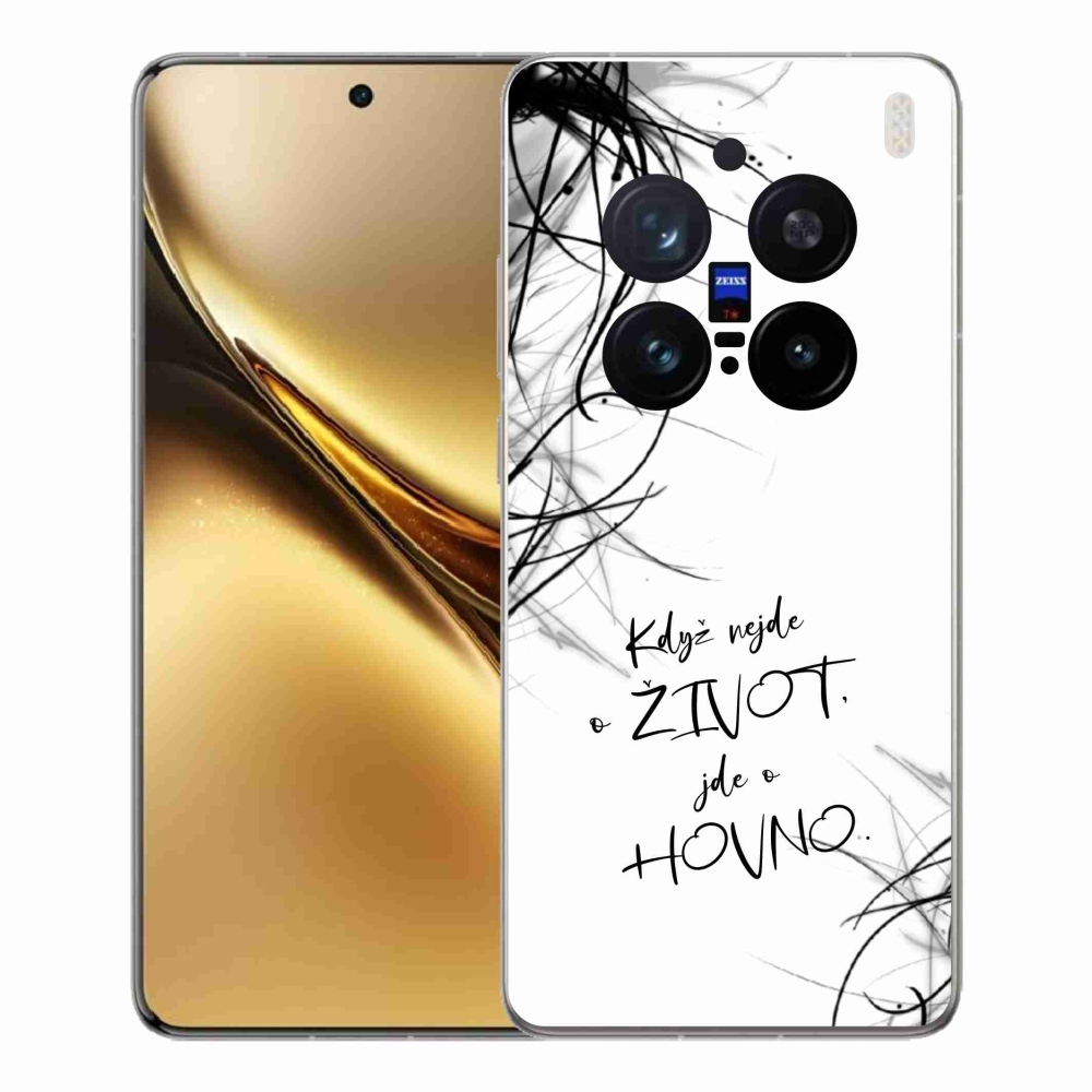 Gél borító mmCase a Vivo X200 Pro 5G készülékhez - vicces szöveg 16 fehér háttér