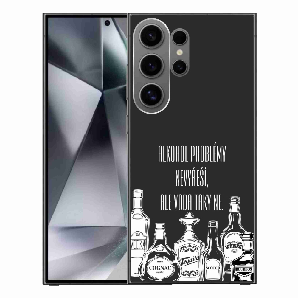 Gél borító mmCase Samsung Galaxy S24 Ultra - vicces szöveg fekete háttérrel