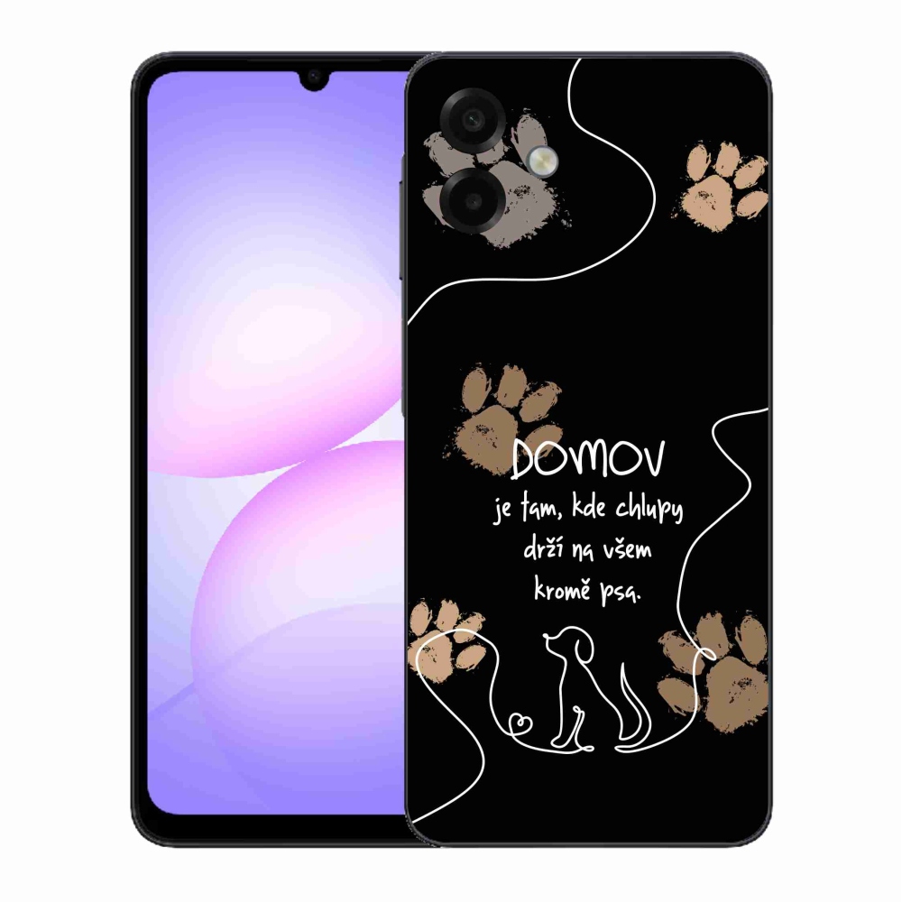 Gél borítás mmCase Samsung Galaxy A07 4G - kutya motívum fekete háttérrel