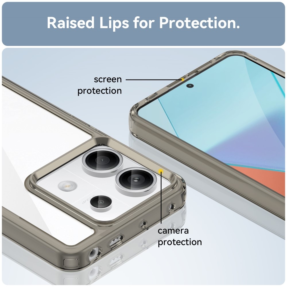 Gél tok kemény hátlappal a Xiaomi Redmi Note 13 Pro 5G/Poco X6 5G számára - szürke