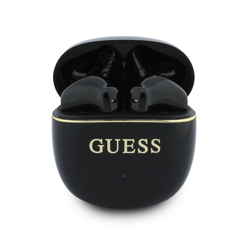 Guess Gold Line Glossy Classic Logo TWS vezeték nélküli fülhallgató, fekete