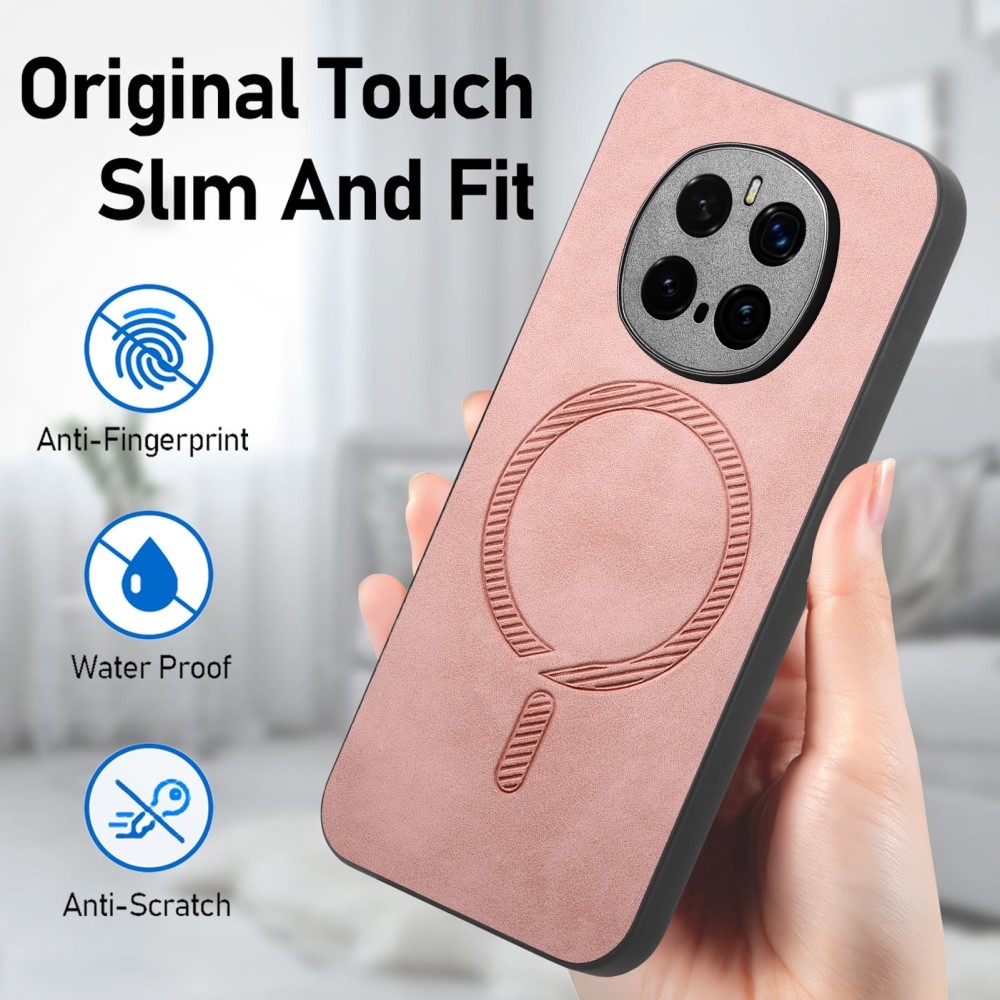 Skiny gél tok műbőrrel és MagSafe támogatással a Honor Magic 7 Pro 5G számára - rózsaszínű