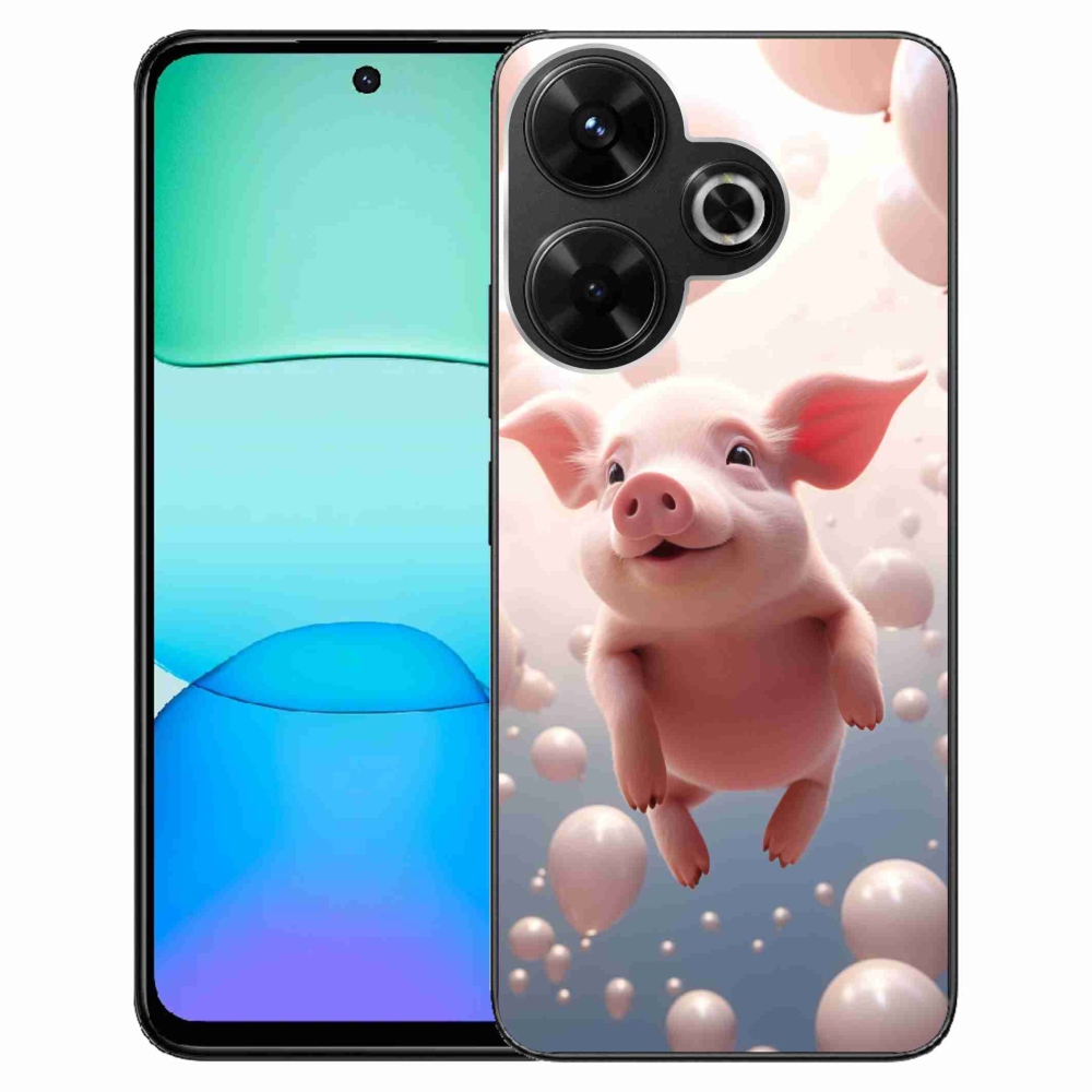 Gél borítás mmCase a Xiaomi Redmi 13 4G/Poco M6 4G - malac lufikkal