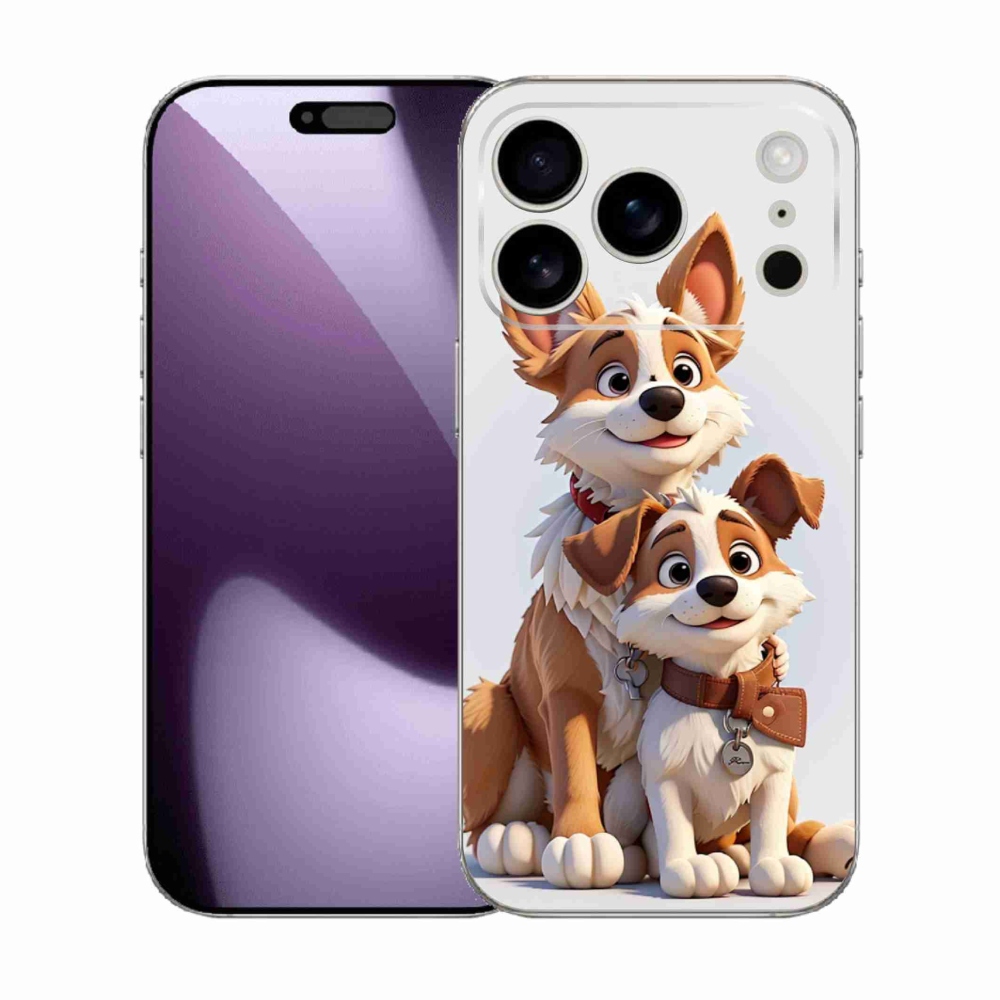 Zselés borítás mmCase iPhone 17 Pro készülékhez - kutyák rajzolása