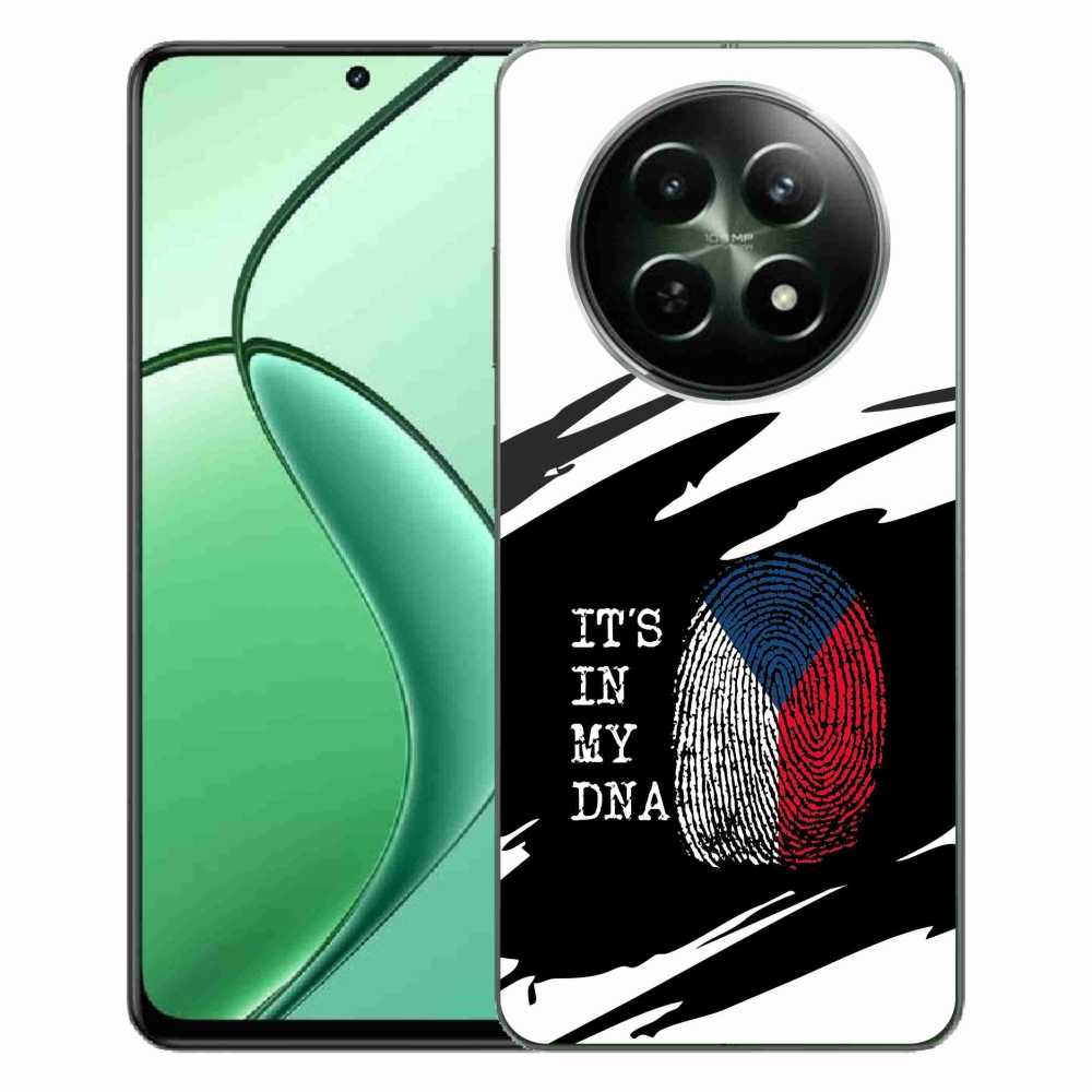 Gél borító mmCase a Realme 12 5G/12x 5G - zászlós ujjlenyomat fekete és fehér háttérrel