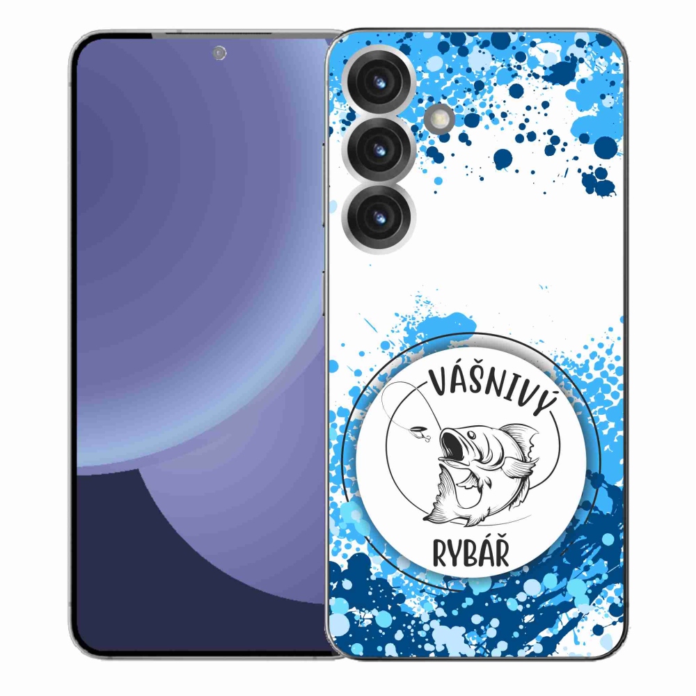 Gél borító mmCase Samsung Galaxy S25+ - szenvedélyes halász fehér háttérrel