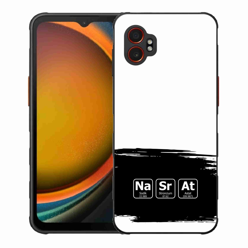 Gél borító mmCase Samsung Galaxy Xcover 7 Pro - kémiai elemek fekete és fehér háttérrel