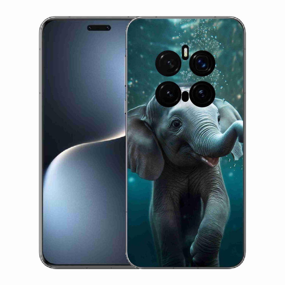 Zselés borítás mmCase a Honor Magic 7 Pro 5G számára - elefánt a víz alatt