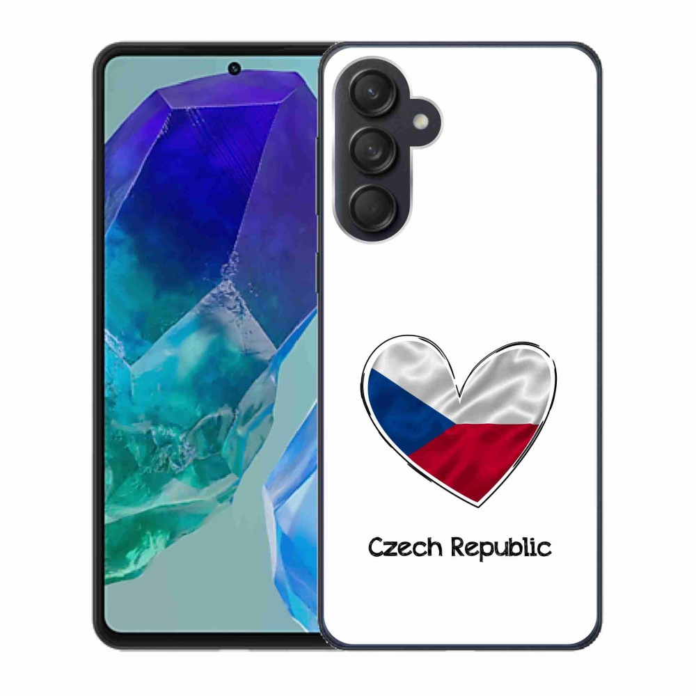 Gél borító mmCase Samsung Galaxy M55 5G - zászlós szív fehér háttérrel