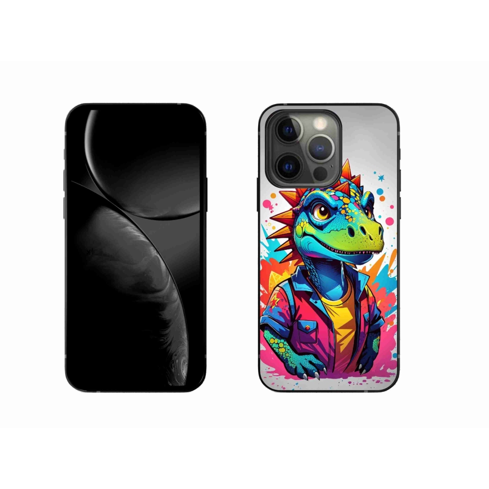 Zselés borítás mmCase iPhone 13 Pro készülékhez - színes dinoszauruszok