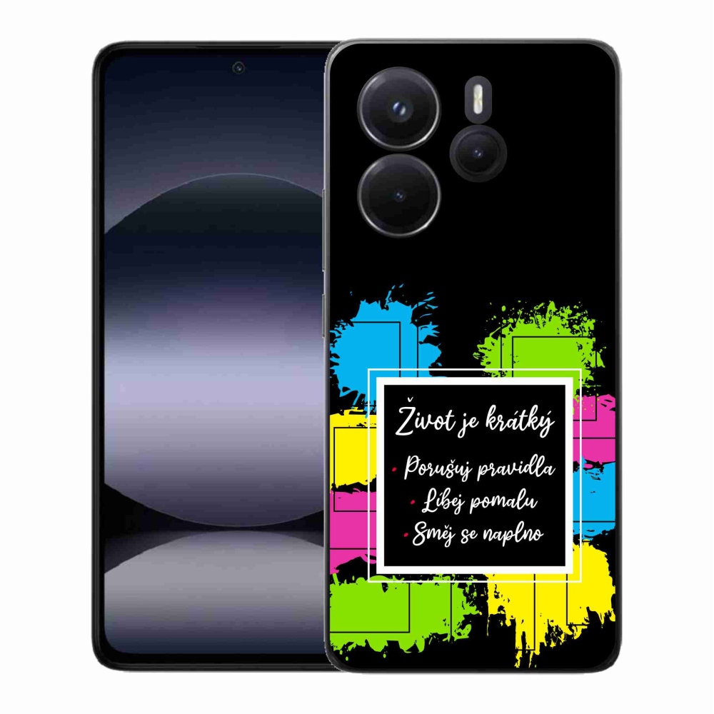 Gél borítás mmCase a Xiaomi Redmi Note 14-hez - idézem 5 fekete háttérrel