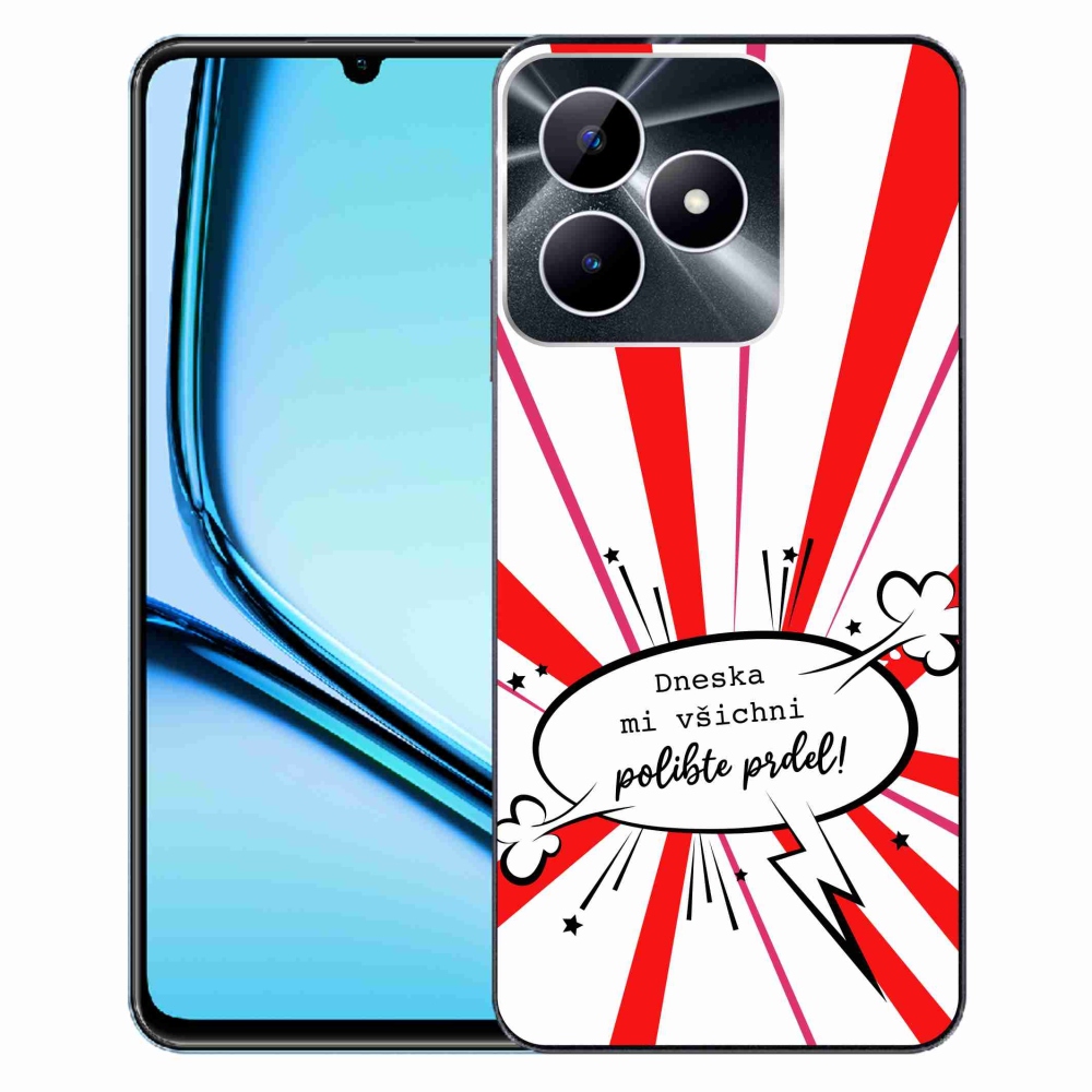 Gél borító mmCase a Realme Note 50 készülékhez - vicces szöveg 15 fehér háttér