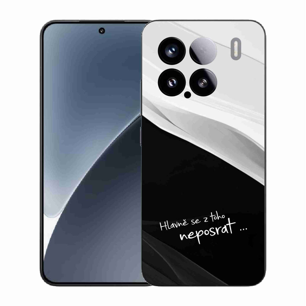 Gél borító mmCase a Xiaomi 15-hez - vicces szöveg 13 fekete és fehér háttérrel