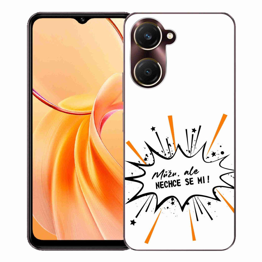 Gél borító mmCase a Vivo Y28s 5G-hez - vicces szöveg 11 fehér háttér