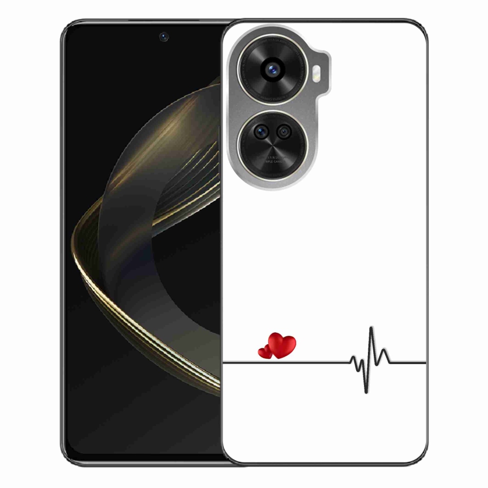 Gél borító mmCase a Huawei Nova 12 SE-n - szív és szívverés fehér háttérrel
