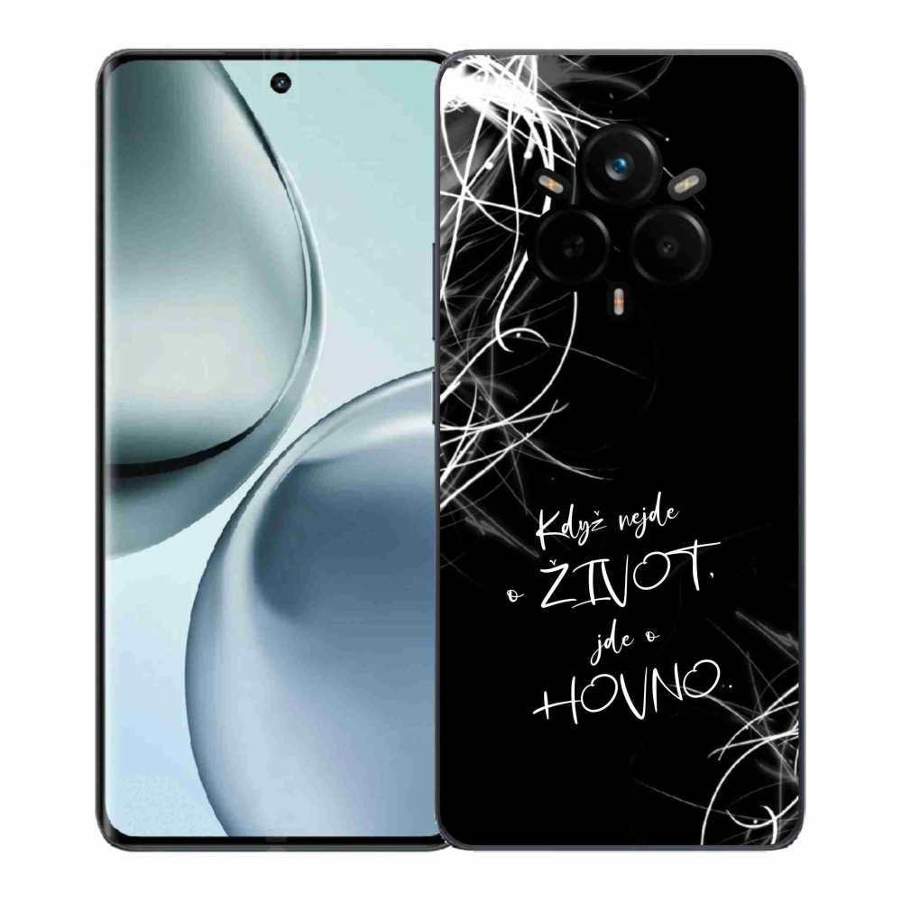 Gél borító mmCase a Realme 14 Pro 5G készülékhez - vicces szöveg 16 fekete háttér