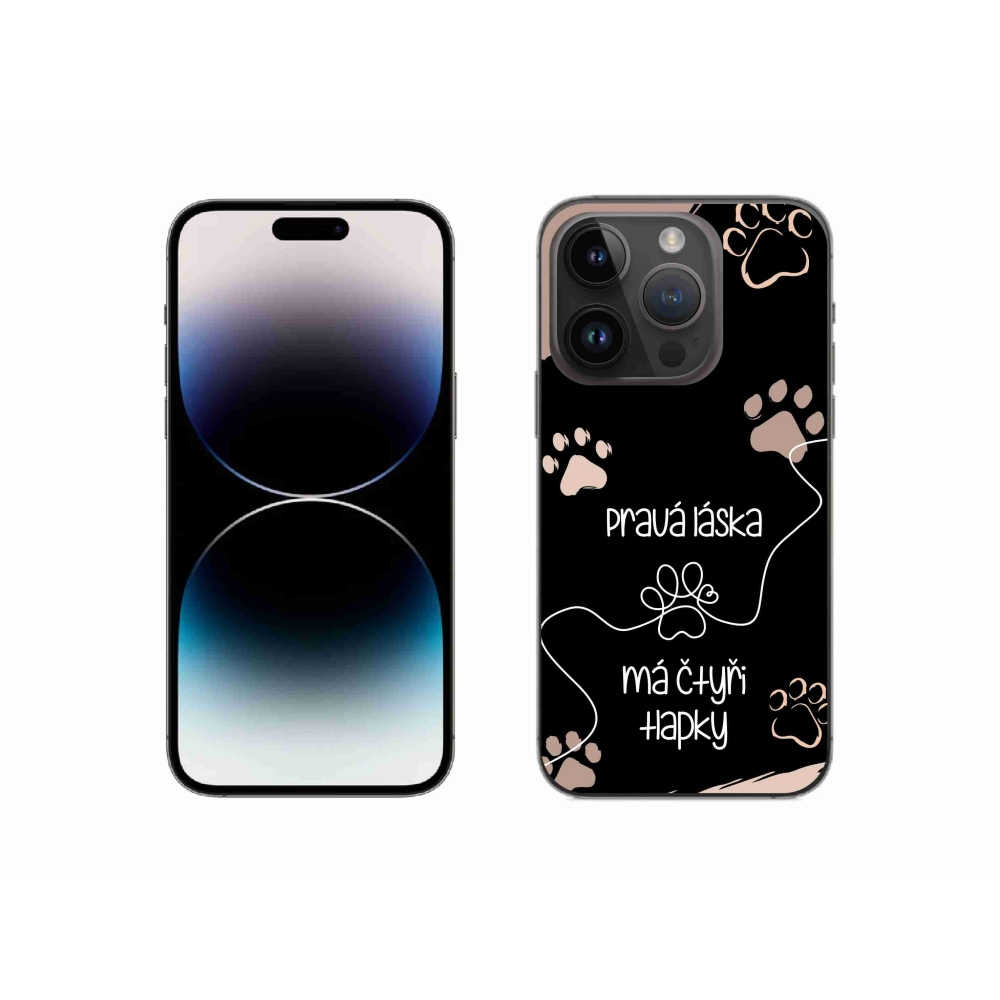 Gél borítás mmCase iPhone 14 Pro 6.1 készülékhez - kutyamotívum 1 fekete háttér