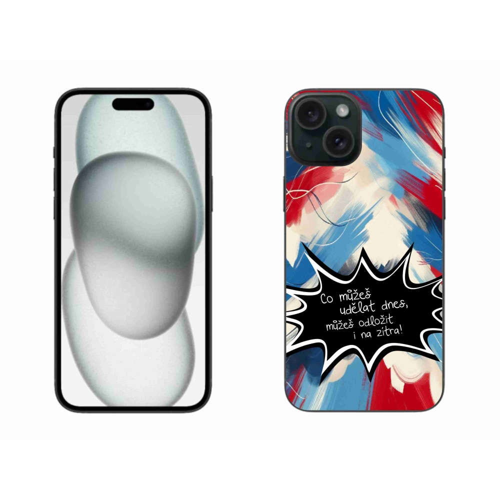 Gél borítás mmCase iPhone 15 Plus készülékhez - vicces szöveg 9 fekete háttér