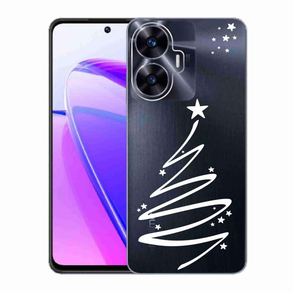 Gél borító mmCase a Realme C55 készülékhez - fehér fa átlátszó háttéren