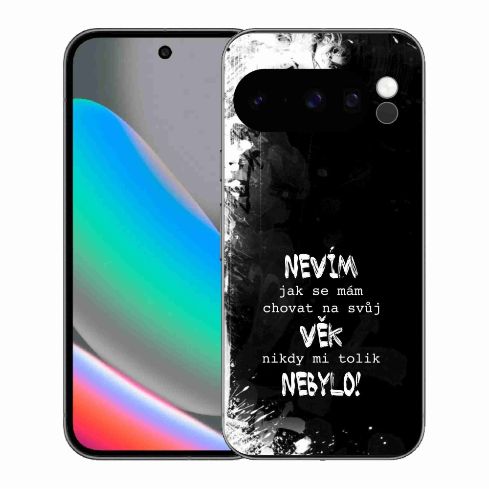 Gél borítás mmCase a Google Pixel 10 Pro számára - vicces szöveg 14 fekete háttér